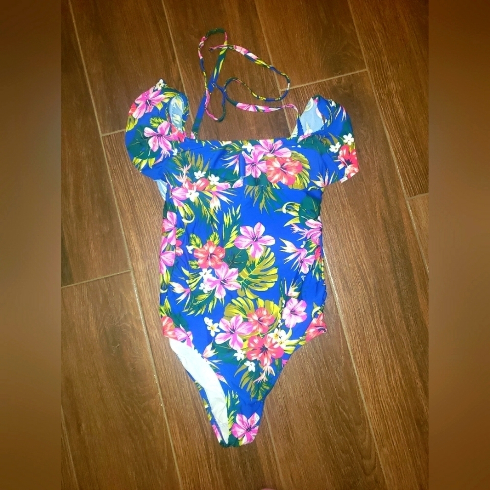 KONA SOL ONE PIECE BATHING SUIT FLORAL SZ 14 14W